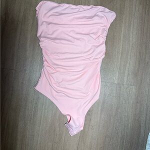 Pink Strapless Bodysuit
